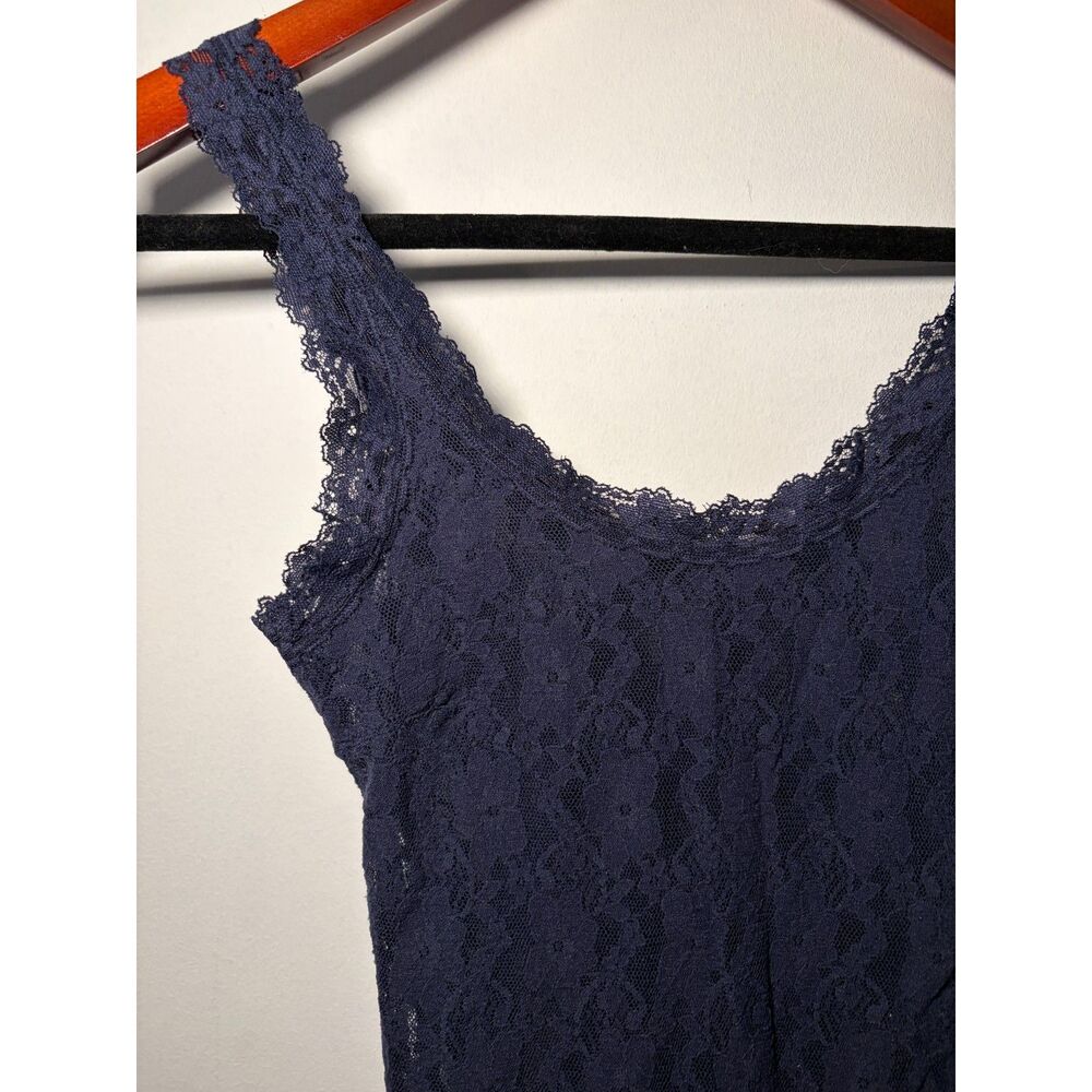 Navy Blue Floral Sheer Lace Bodysuit